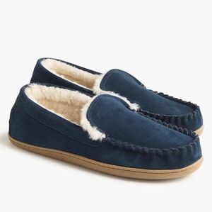 J. Crew Suede Scuff Slippers Men's 12 Indigo Blue Warm COZY